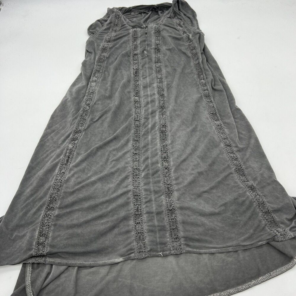 POL Gray Tunic Length Tank Lace Embroidery Size Small